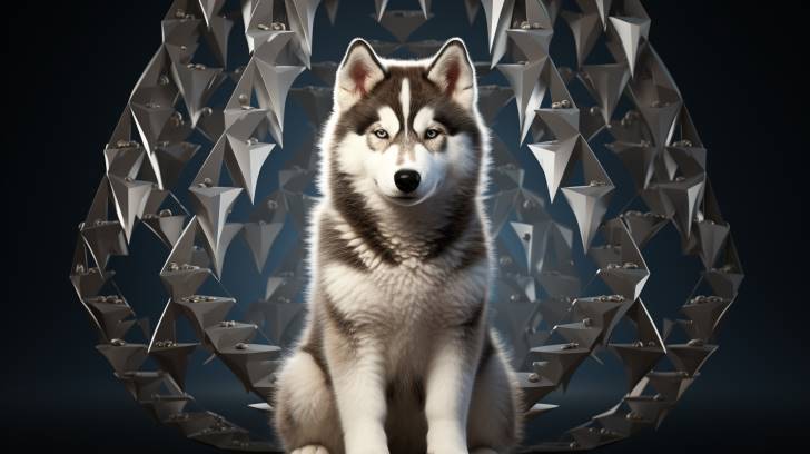 Alaskan Malamute mother with showcasing subtle temperament cues through body language